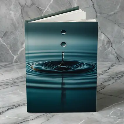 Water Drop Ripple Teal Blue Surface