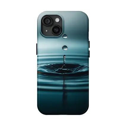Water Drop Ripple Teal Blue Surface