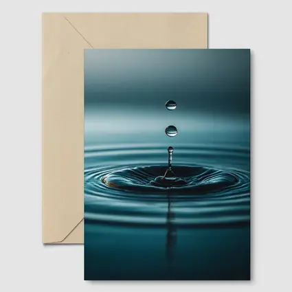Water Drop Ripple Teal Blue Surface