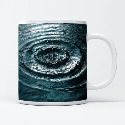 Water Ripple Circles Dark Teal Surface