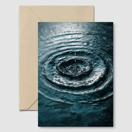 Water Ripple Circles Dark Teal Surface