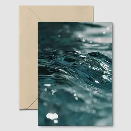 Close Up Teal Ocean Water Surface Ripples