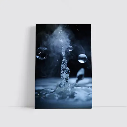 Water Drop Splash Dark Blue Abstract