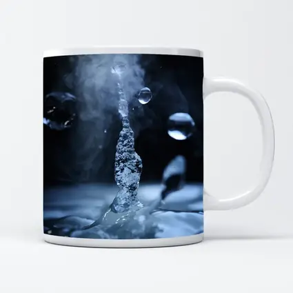 Water Drop Splash Dark Blue Abstract