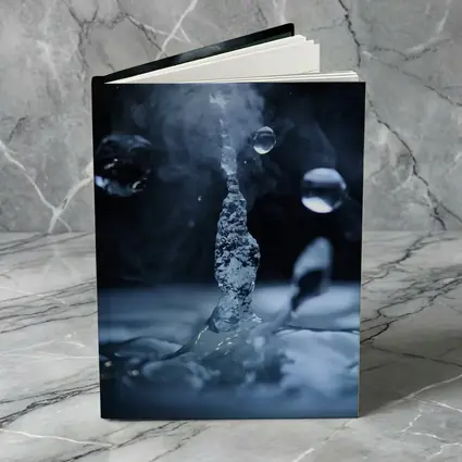 Water Drop Splash Dark Blue Abstract