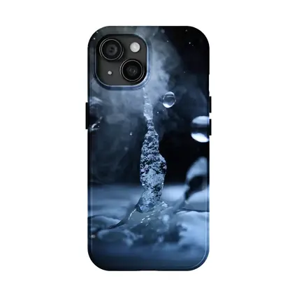 Water Drop Splash Dark Blue Abstract