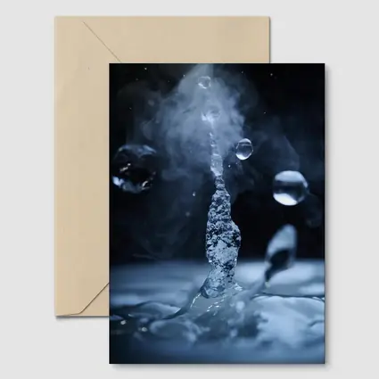 Water Drop Splash Dark Blue Abstract