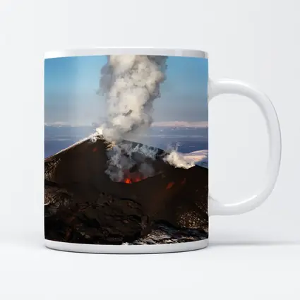 Active Volcano Eruption Lava Smoke Iceland