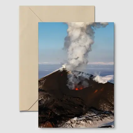 Active Volcano Eruption Lava Smoke Iceland