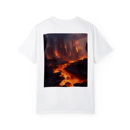 Fantasy Lava Fields Dark Volcanic Landscape Art