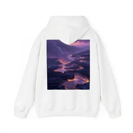 Glowing Lava Flow Purple Volcanic Landscape