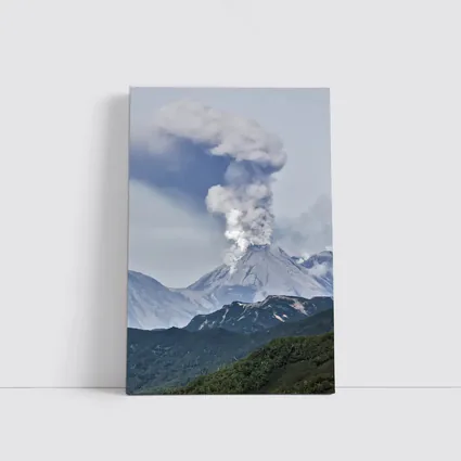 Erupting Volcano Ash Cloud Mountain Landscape