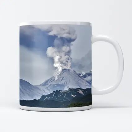 Erupting Volcano Ash Cloud Mountain Landscape
