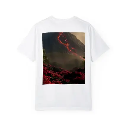 Erupting Volcano Lava Flow Tropical Flowers