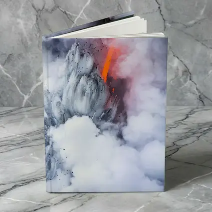 Lava Flow Erupting Through Steam Clouds