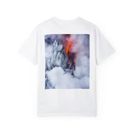 Lava Flow Erupting Through Steam Clouds