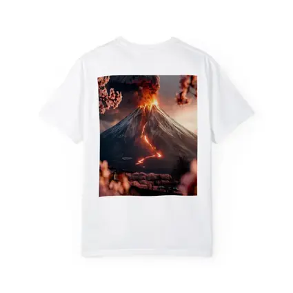 Erupting Volcano Cherry Blossoms Japan Landscape
