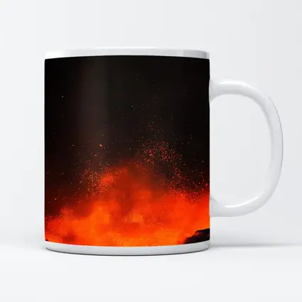 Volcanic Eruption Lava Explosion Dark Night