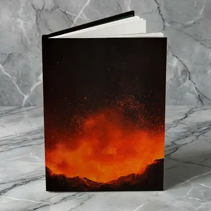 Volcanic Eruption Lava Explosion Dark Night