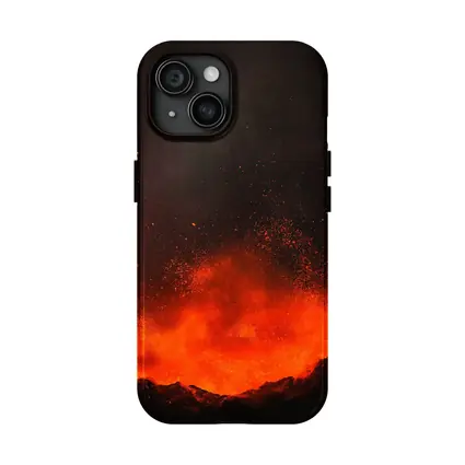 Volcanic Eruption Lava Explosion Dark Night