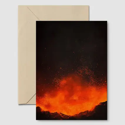 Volcanic Eruption Lava Explosion Dark Night