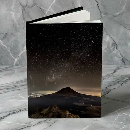 Volcano Peak Under Starry Night Sky