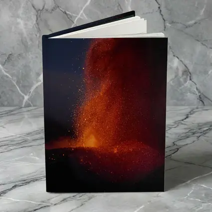 Volcano Lava Eruption Dark Night Sky