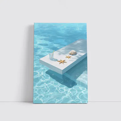 Summer Pool Starfish Seashell Clear Water
