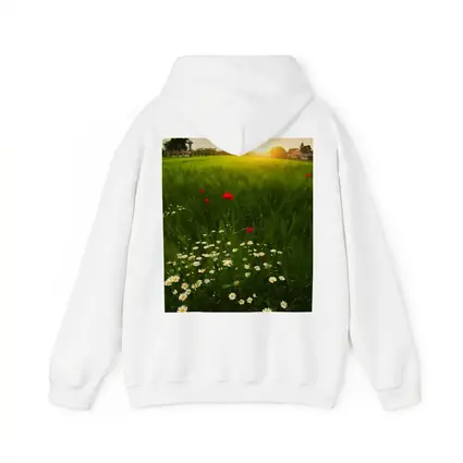 Daisy And Poppy Field Golden Sunset