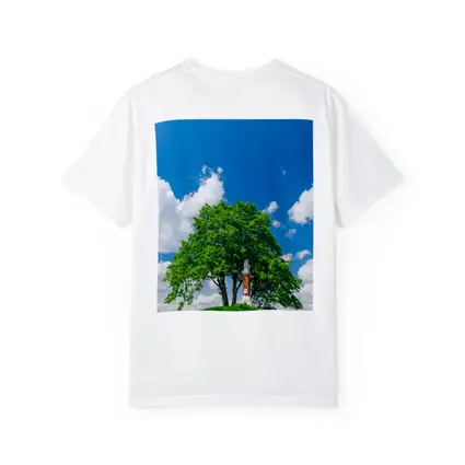 Lone Tree on Hill Blue Sky