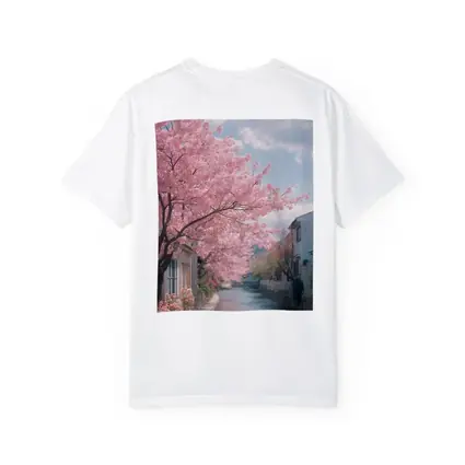 Cherry Blossoms Along Peaceful Japanese Canal