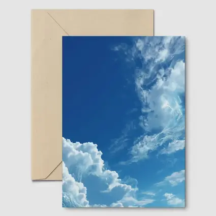 Blue Sky White Clouds Aerial View