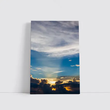 Blue Sky Sunset Golden Clouds Drama