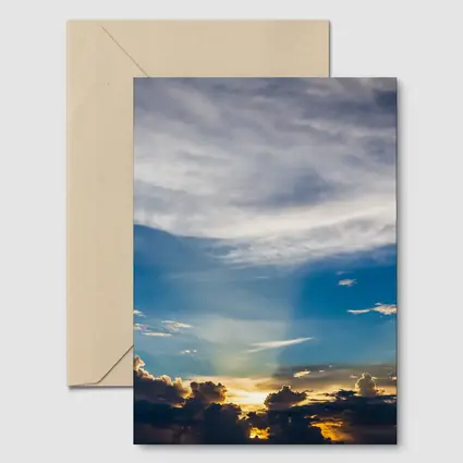 Blue Sky Sunset Golden Clouds Drama