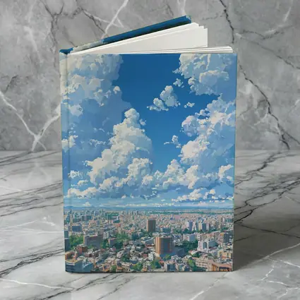 Anime City Skyline Blue Summer Sky