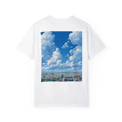 Anime City Skyline Blue Summer Sky