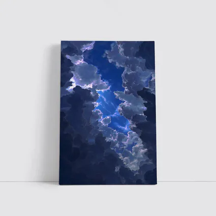 Dark Blue Storm Clouds Breaking Open Sky