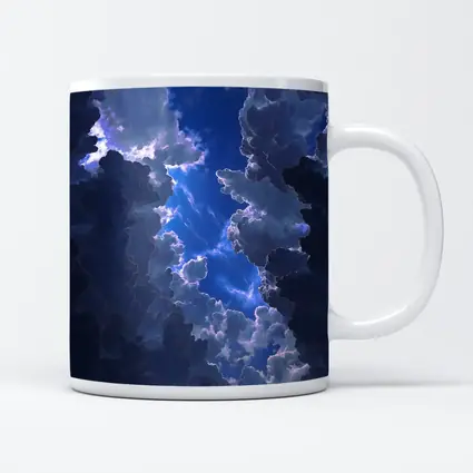 Dark Blue Storm Clouds Breaking Open Sky