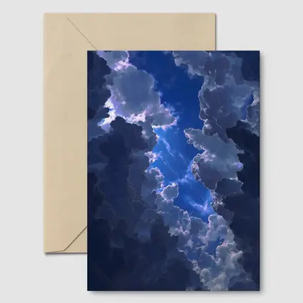Dark Blue Storm Clouds Breaking Open Sky