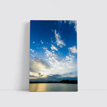 Golden Sunset Sky Over Calm Lake