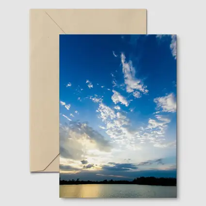 Golden Sunset Sky Over Calm Lake