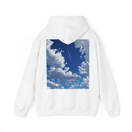 Anime Blue Sky Clouds Airplane Trail Art