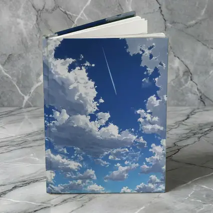 Anime Blue Sky Clouds Airplane Trail Art