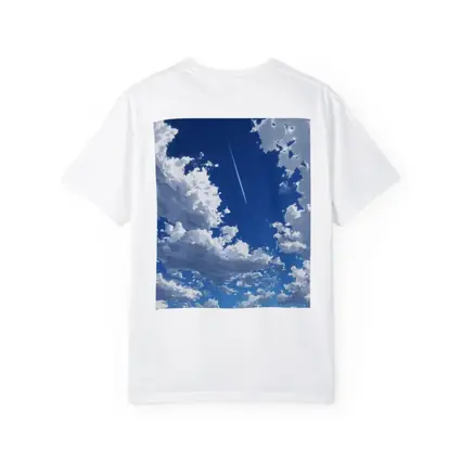Anime Blue Sky Clouds Airplane Trail Art