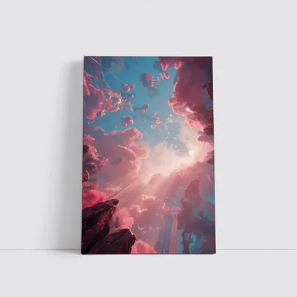 Pink Fantasy Sky Surreal Crystal Landscape