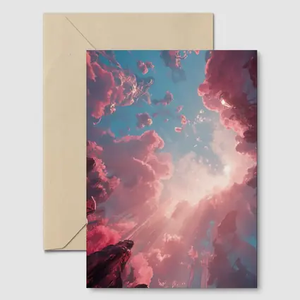 Pink Fantasy Sky Surreal Crystal Landscape