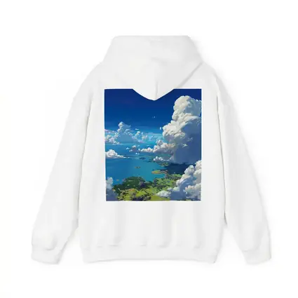 Anime Aerial View Islands Blue Sky Clouds