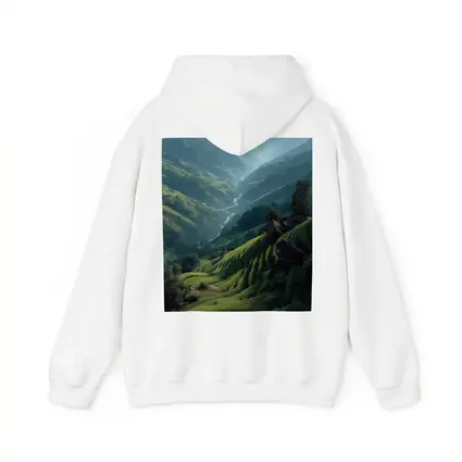 Green Rice Fields Valley Mountain Landscape