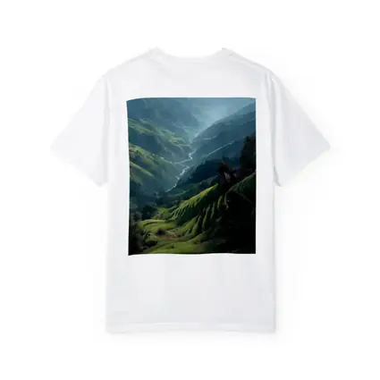 Green Rice Fields Valley Mountain Landscape