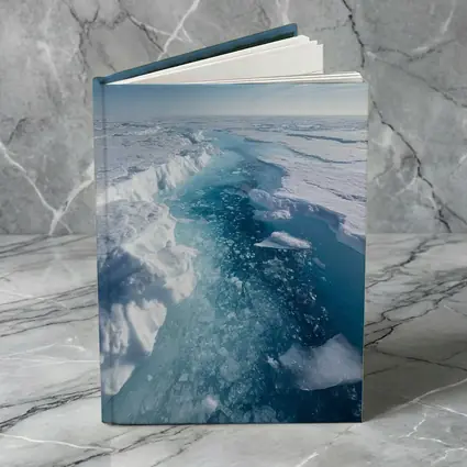 Arctic Ice Sheet Cracking Blue Frozen Landscape
